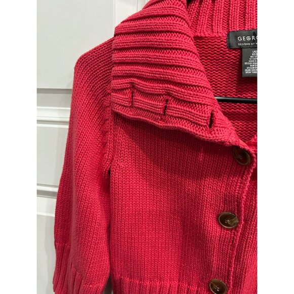 George NWT Ladies Melon Delight Shawl Collar Knit Cardigan With Buttons Sz XS - Picture 4 of 10